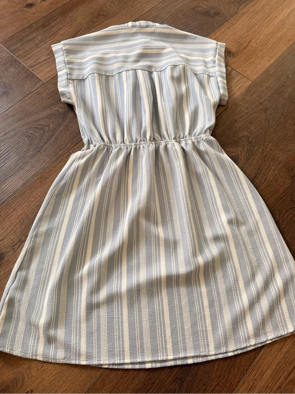 Girls' Striped Blue and White Casual Dress